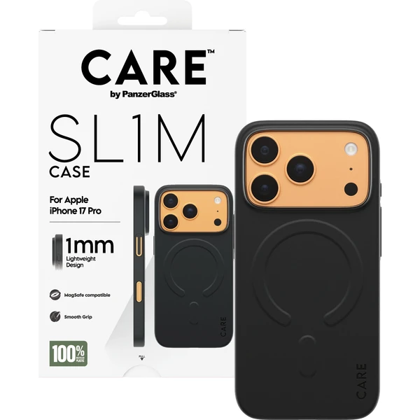 PanzerGlass® CARE SL1M (1mm) MagSafe kryt Apple iPhone 17 Pro čierny - Puzdra - Hlavný obrázok