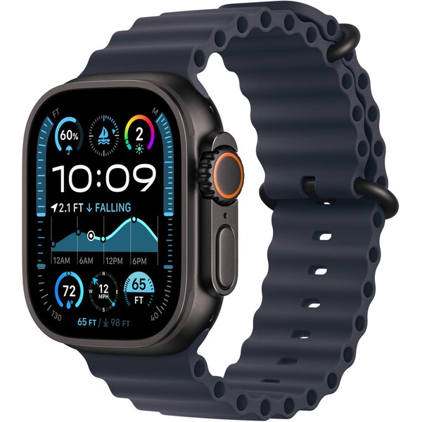 E-shop Apple Watch 49/44/45/46mm námornícky modrý oceánsky remienok s čiernym titánom