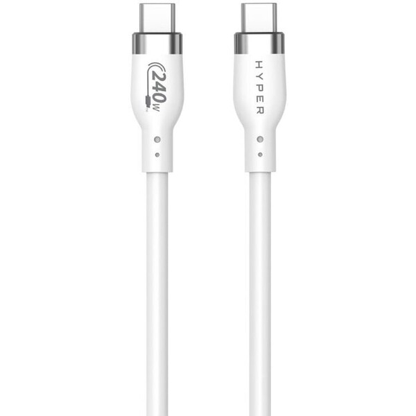 Hyper Silicone 240W USB-C nabíjací kábel 2m biely