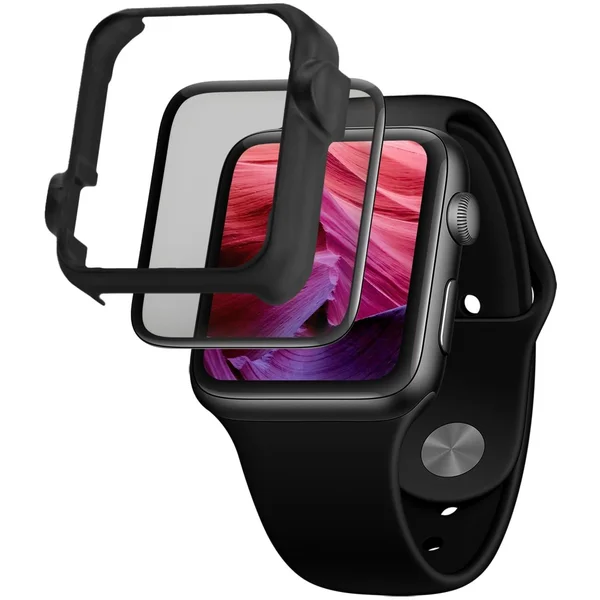 FIXED 3D tvrdené sklo s aplikátorom Apple Watch 42mm čierne - Ochranné fólie a sklo - Obrázok A4XQ000501