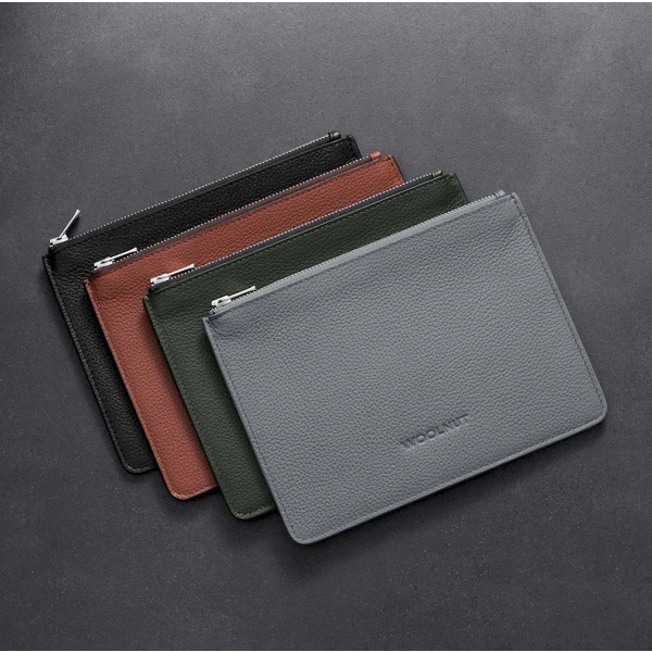 Woolnut Leather Pouch (Flat) kožené puzdro čierne - Organizéry - Obrázok A568000701