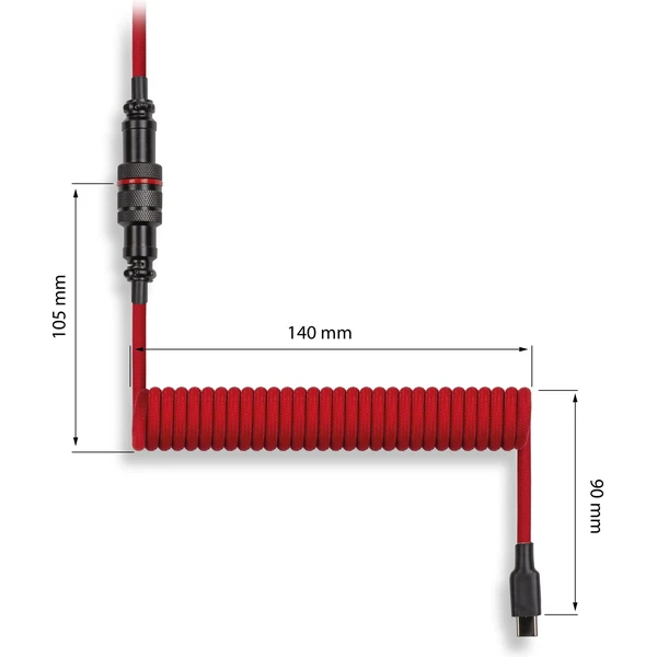 Yenkee YCU COIL RD krútený kábel USB-A/USB-C červený - Káble - Obrázok A5A4000N01