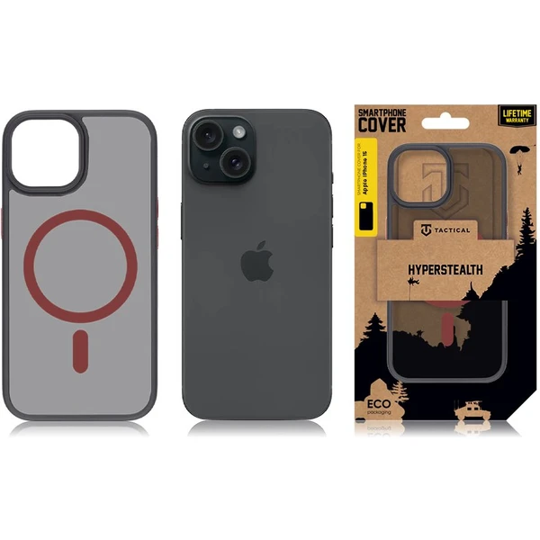 Tactical MagForce Hyperstealth 2.0 kryt iPhone 15 Black/Red - Puzdra - Obrázok A655000P01