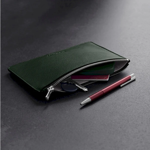 Woolnut Leather Pouch (Flat) kožené púzdro tmavo zelené - Organizéry - Obrázok A668000701