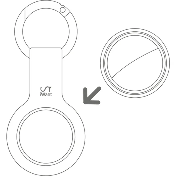 iWant AirTag silikónová kľúčenka modrá + fólia - Puzdra - Obrázok A6JW000501
