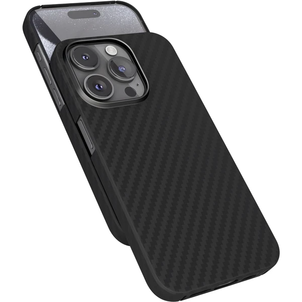 Epico Mag+ Carbon Case pre iPhone 15 Pro Max čierny - Puzdra - Hlavný obrázok
