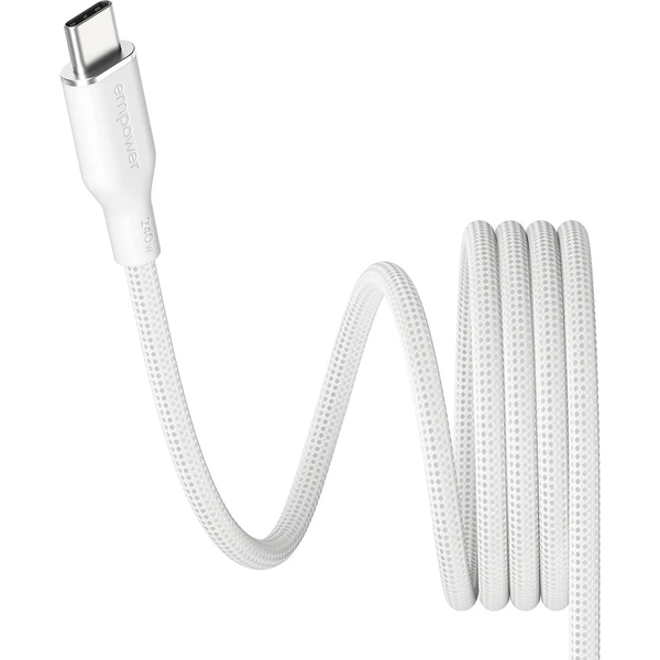 PanzerGlass USB-C/USB-C magnetický napájací kábel 240W 1,5m biely - Káble a redukcie - Obrázok A73J000K01