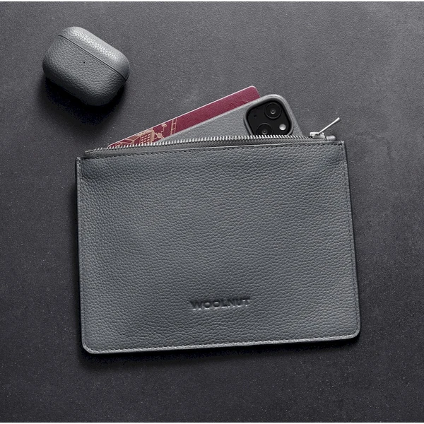 Woolnut Leather Pouch (Flat) kožené púzdro šedé - Organizéry - Obrázok A768000701