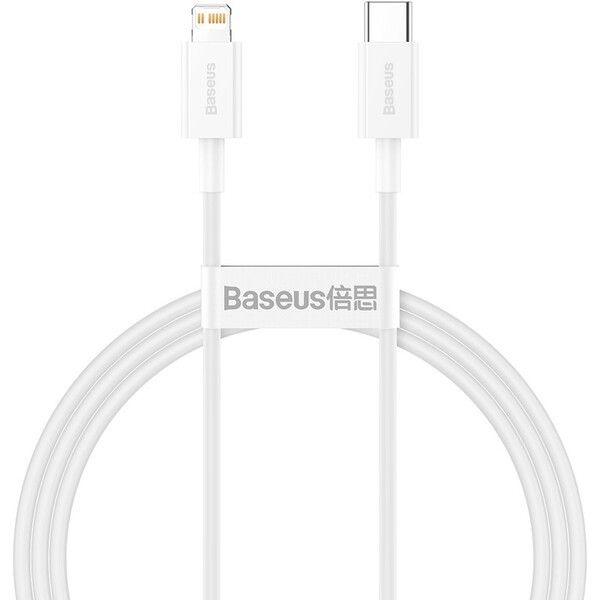 E-shop Baseus Superior USB-C/Lightning napájací kábel 20W 1m biely