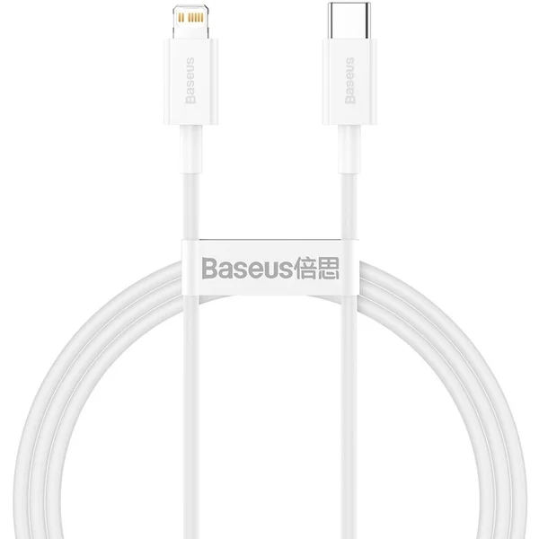 Baseus Superior USB-C/Lightning napájací kábel 20W 1m biely - Káble a redukcie - Hlavný obrázok