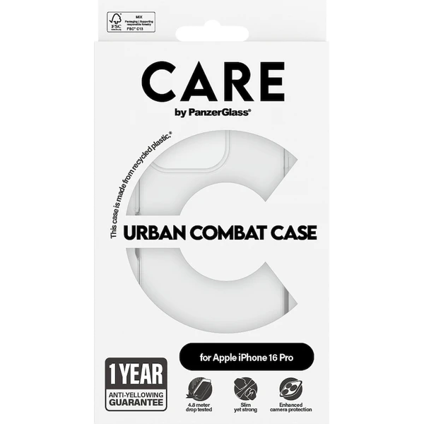 PanzerGlass® CARE kryt Apple iPhone 16 Pro Urban Combat číry - Puzdra - Obrázok A808000P01