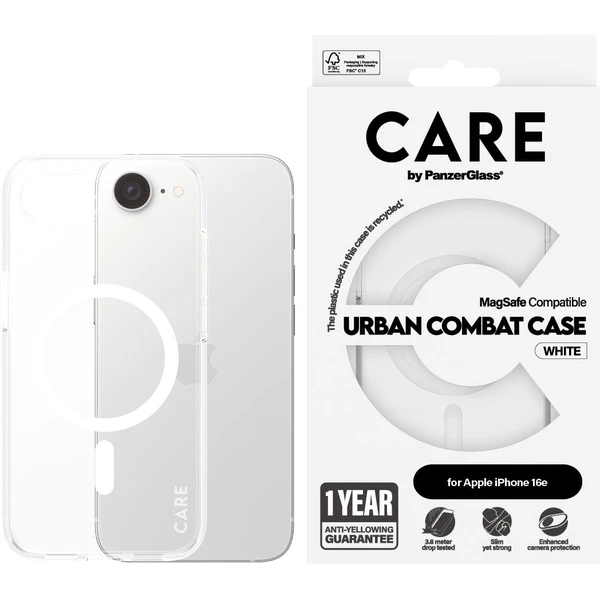 PanzerGlass® CARE kryt Apple iPhone 17e/16e MagSafe Urban Combat priehľadný/biely - Puzdra - Obrázok A8GD000J01