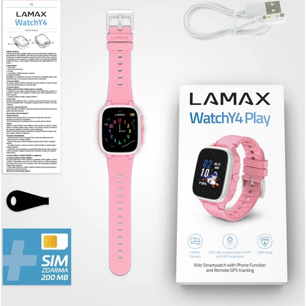 LAMAX WatchY4 Play detské hodinky ružové - Inteligentné hodinky - Obrázok A929000P01