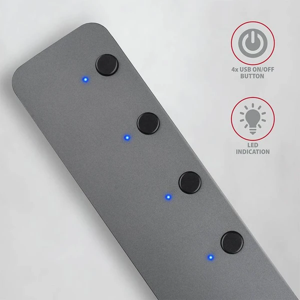 AXAGON SUPERSPEED USB-A SWITCH HUB - USB huby - Obrázok A97HF00101