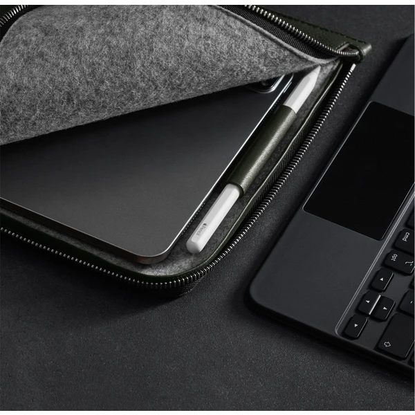 Woolnut kožené puzdro Folio na iPad Pro 11"/iPad Air 11" tmavozelené - Puzdra - Obrázok A9LR100501