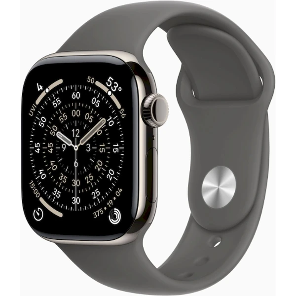 Apple Watch Series 11 Cellular (42mm) Prírodný titán so skalo šedým športovým remienkom M/L - Inteligentné hodinky - Hlavný obrázok