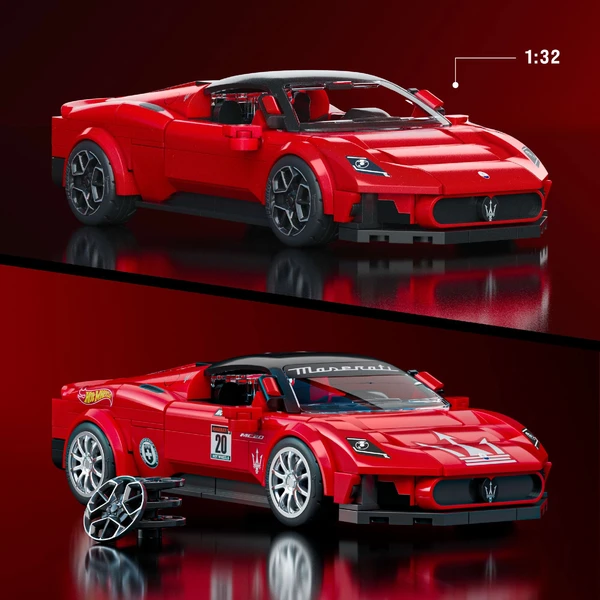 Mattel Brick Shop zostaviteľný model Hot Wheels - Maserati MC20 (Speed ??series) - Stavebnica - Obrázok AA6L000K01