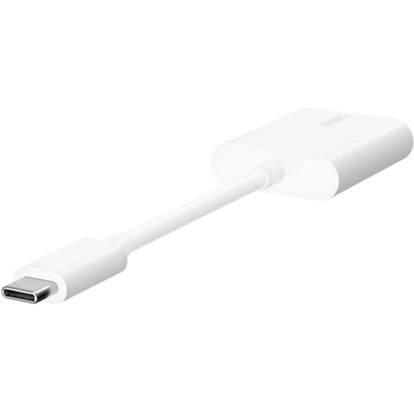 Belkin RockStar USB-C/2x USB-C redukcia pre napájanie + audio 60W biela - Káble a redukcie - Obrázok AAWC000K01