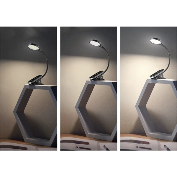 Baseus Mini LED lampička na čtení s klipem černá - Lampičky - Obrázok AB3P600301