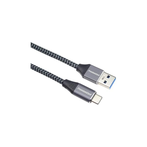 PremiumCord USB-C/USB-A napájací kábel 3m čierny/šedý - Káble a redukcie - Hlavný obrázok