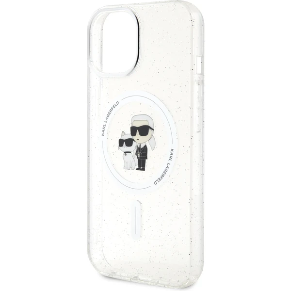 Karl Lagerfeld IML Glitter Karl a Choupette MagSafe kryt iPhone 15 číry - Puzdra - Obrázok ABI8000601