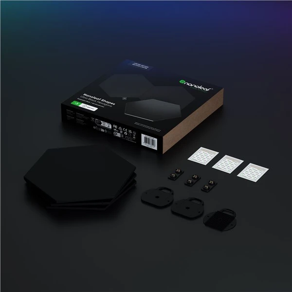 Nanoleaf Shapes v limitovanej edícii Black Hexagons Expansion 3 Pack - Inteligentné osvetlenie - Obrázok ABQ2000J01