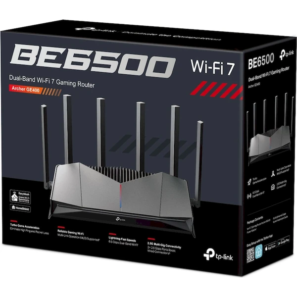 TP-Link Archer GE400 Wi-Fi 7 herný router čierny - Wi-Fi routery - Obrázok AC9P000K01