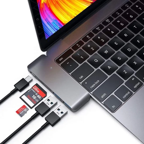 Satechi Passthrough USB hub MacBook 12" vesmírne šedý - USB huby - Obrázok ACCE100301