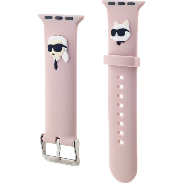 Karl Lagerfeld Karl and Choupette Head NFT remienok pre Apple Watch 42/44/45/46/49 ružový - Remienky - Obrázok ACN5000J01