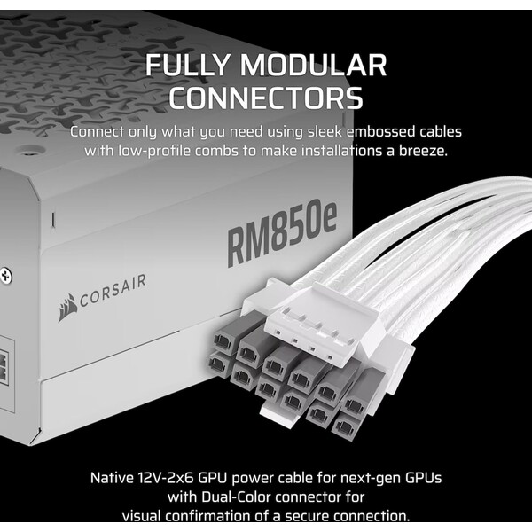 Corsair RM850e biely - Zdroje - Obrázok ADRK000K01