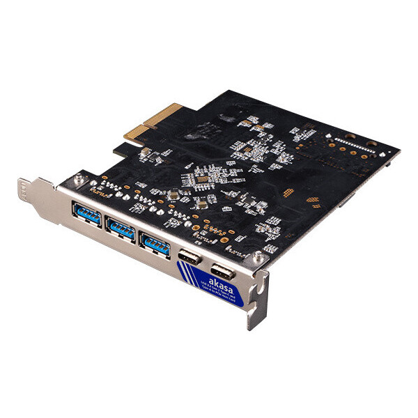 Akasa PCIe karta 2xUSB 3.2 Gen 2 Type-C a 3xType-A