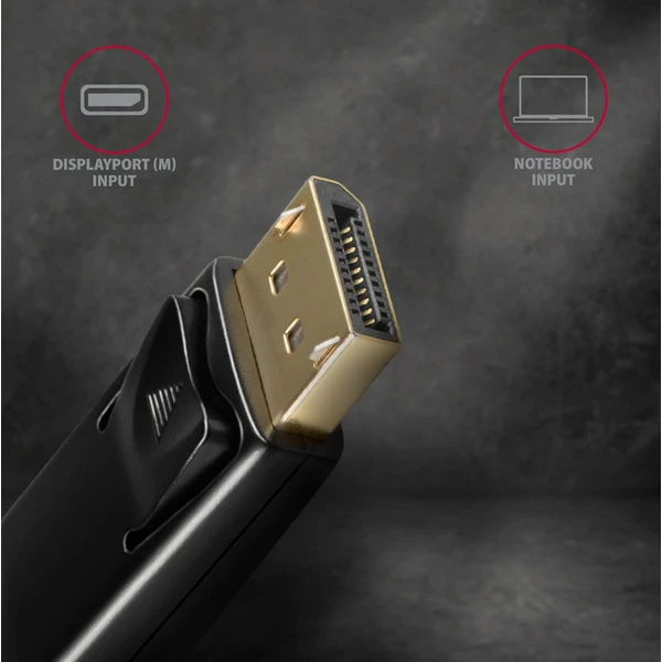 AXAGON DisplayPort 1.2/HDMI 1.4 kábel 4K 1,8m čierny - Káble a redukcie - Obrázok AGD0700301