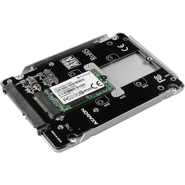 AXAGON RSSM2SD SATA M.2 SATA SSD interný 2.5' ALU box - Rámiky na disky - Obrázok AH7HF00101