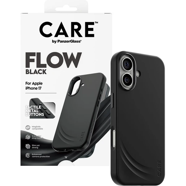 PanzerGlass® CARE Flow kryt s MagSafe Apple iPhone 17 čierny - Puzdra - Obrázok AHDH000K01
