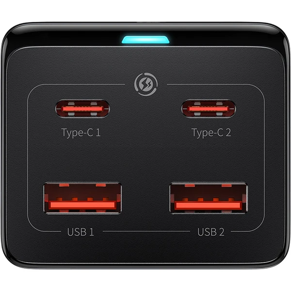 Rýchlonabíjačka do siete Baseus GaN3 Pro, 2x USB-C, 2x USB + AC 100W s káblom USB-C/USB-C čierna - Nabíjačky - Obrázok AHGE000L01