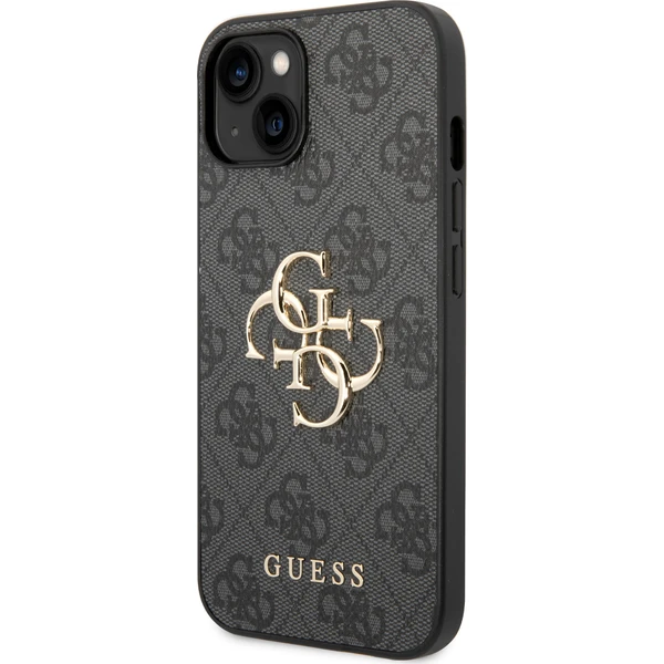 Guess PU 4G Metal Logo kryt iPhone 15 sivý - Puzdra - Obrázok AHX4000701