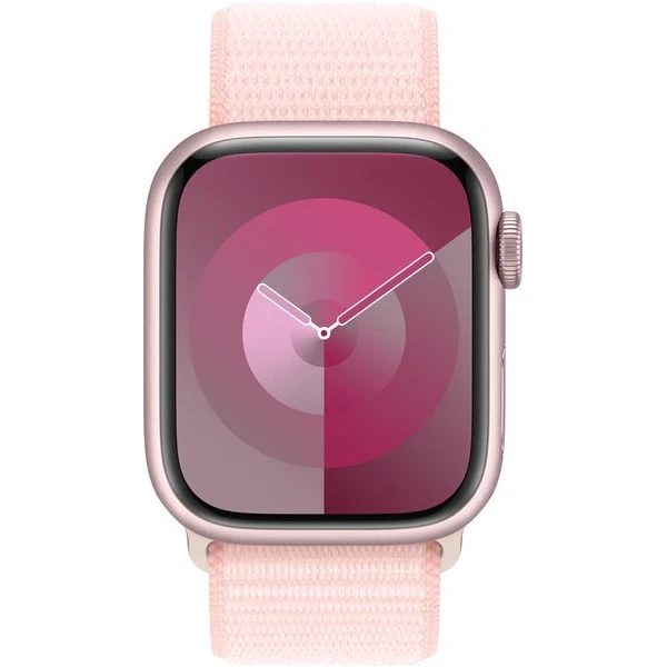 Apple Watch Series 9 41mm Ružový hliník so svetlo ružovým prevliekacím remienkom - Inteligentné hodinky - Obrázok AHX5000701