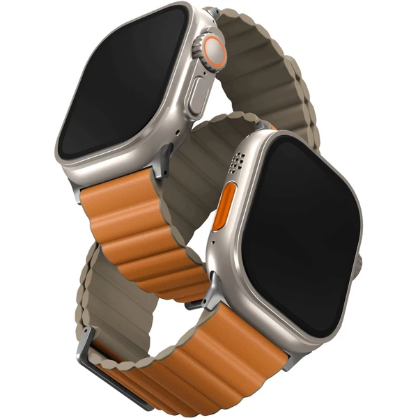UNIQ Revix Premium Edition remienok pre Apple Watch 49/46/45/44/42mm Saffron (oranžový/khaki) - Remienky - Hlavný obrázok