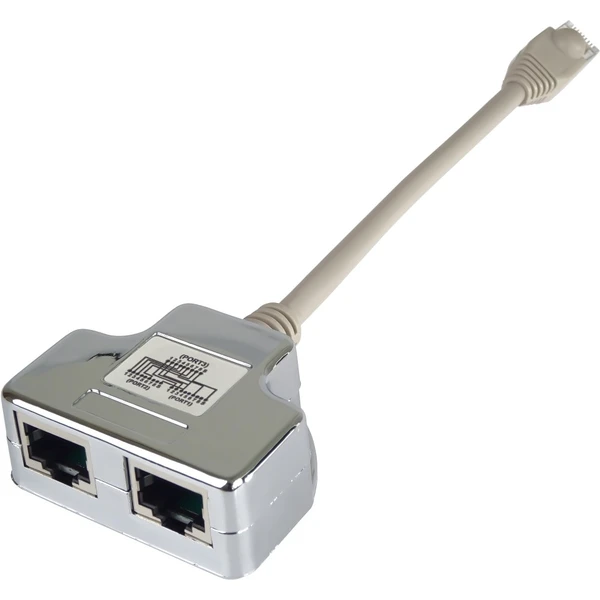 PremiumCord RJ45/2x RJ45 redukcia 0,15m strieborná - Káble a redukcie - Hlavný obrázok