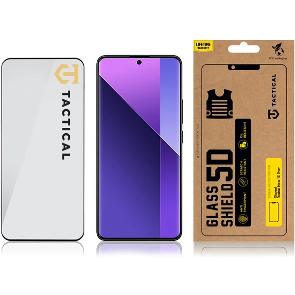 Tactical Glass Shield 5D sklo pre Xiaomi Redmi Note 13 Pro+ 5G čierne - Ochranné fólie a sklo - Obrázok AL32000O01