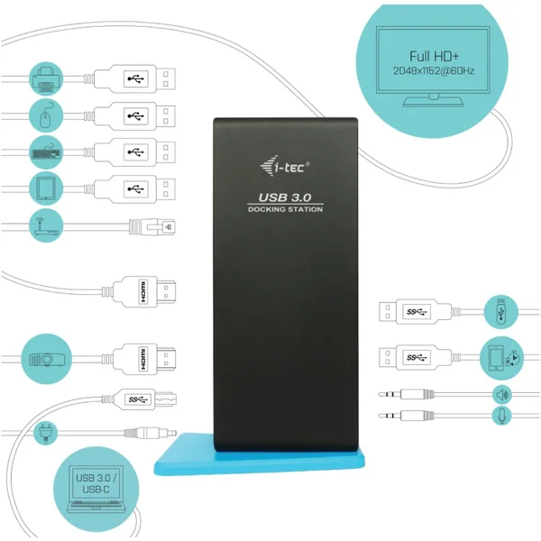 i-tec USB 3.0/USB-C Dual HDMI Docking Station - Dokovacie stanice - Obrázok ALPN200401