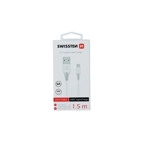 SWISSTEN USB-A/USB-C napájací kábel 1,5 m biely - Káble a redukcie - Obrázok AMYH100401
