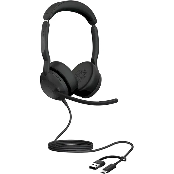 Jabra Evolve2 50 USB-C/A MS Stereo slúchadlá čierna - Slúchadlá - Obrázok AP4J000K01