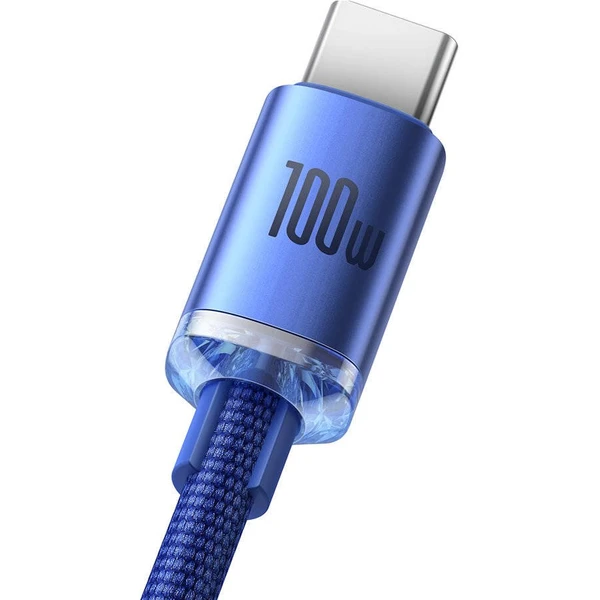 Baseus CAJY000503 Crystal Shine Series Dátový Kábel USB - USB-C 100W 2m Blue - Káble - Obrázok ARRL100501