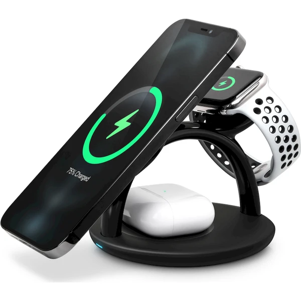 CONNECT IT MultiCharge 3v1 MagSafe Wireless Fast Charge bezdrôtová nabíjačka čierna - Nabíjačky - Hlavný obrázok