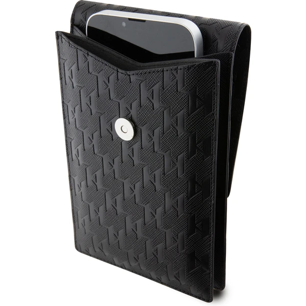 Karl Lagerfeld Saffiano Monogram Ikonik NFT Peňaženka Taška púzdro čierne - Popruhy a crossbody - Obrázok AYBR100501