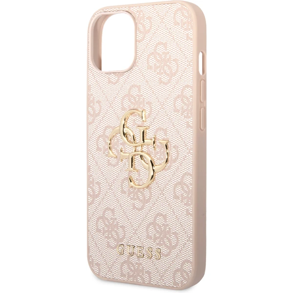 Guess PU 4G Metal Logo kryt iPhone 15 ružový - Puzdra - Obrázok AYK8000601