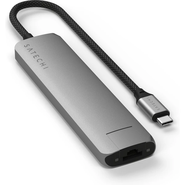 Satechi 7v1 USB-C Slim viacportový adaptér s Ethernetom vesmírne šedý - USB huby - Obrázok B0OC000J01