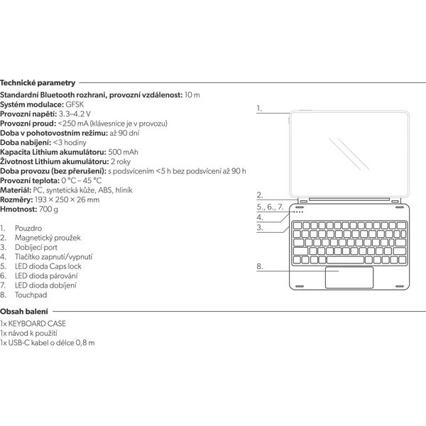 Epico hliníkové púzdro s klávesnicou Apple iPad Air 11" (2024) (qwerty) - Puzdra s klávesnicou - Obrázok B0W2000J01