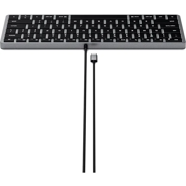 Satechi Slim W1 USB-C klávesnica US vesmírne šedá - Klávesnice - Obrázok B1BT000501